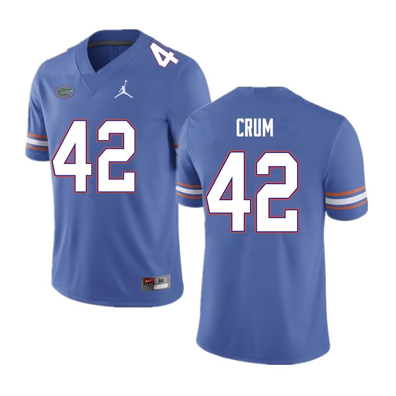 NCAA Florida Gators Quaylin Crum Men's #42 Nike Blue Stitched Authentic College Football Jersey KRS1864UT